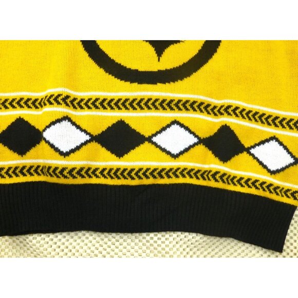 NFL Steelers V-Neck Ugly Christmas Sweater Size M Black & Gold Knit - Picture 6 of 8